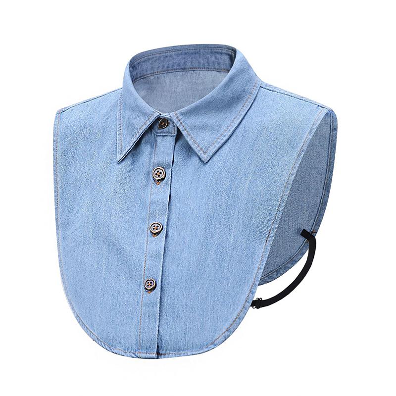 Denim Women's Shirt Fake Collar Classic Denim Shirt Collar Detachable Versatile Autumn Winter Sweaters Decor Collars Accessories