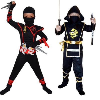 Chlapecký nindžovský deluxe kostým pro děti se zbraněmi, doplňky, dětský kung-fu kostým, halloweenské nápady, dárky s bajonetem, hračky