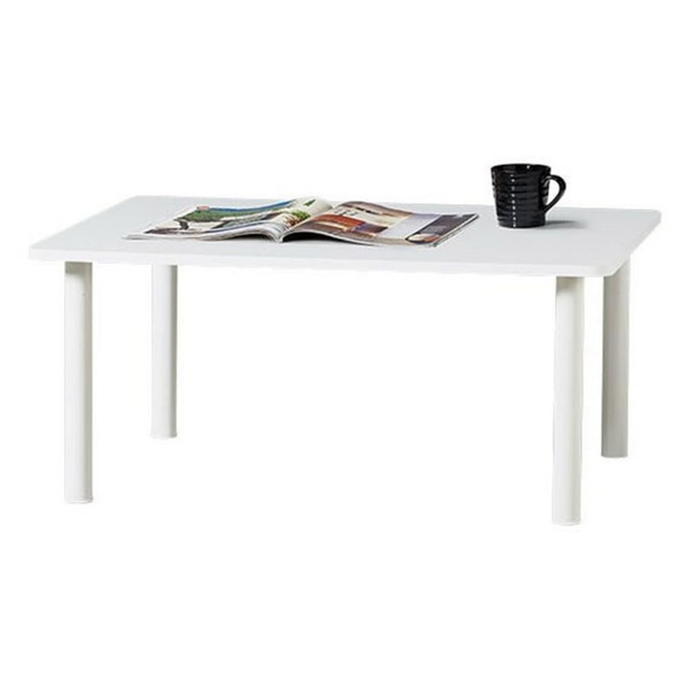 Nitori Hello Coffee Table with Easily Removable 80cm Wide x 60cm Deep x 36cm 8760955 Legs, White, High,
