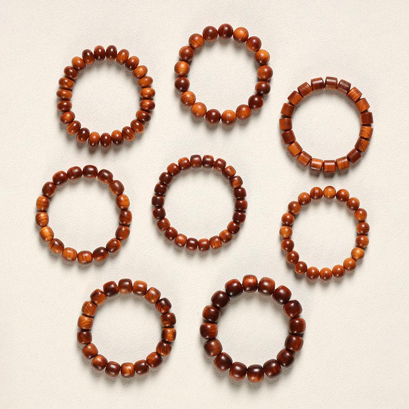 Taihang Aged Chinese Cypress Old-style Bead Bracelet, Zen-style Abacus Beads, Multi-loop Bamboo Knot Bracelet, Unisex Bracelet