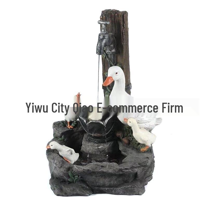 Solar Garden Ornaments: Squirrel & Duck Water Fountain for Outdoor Décor