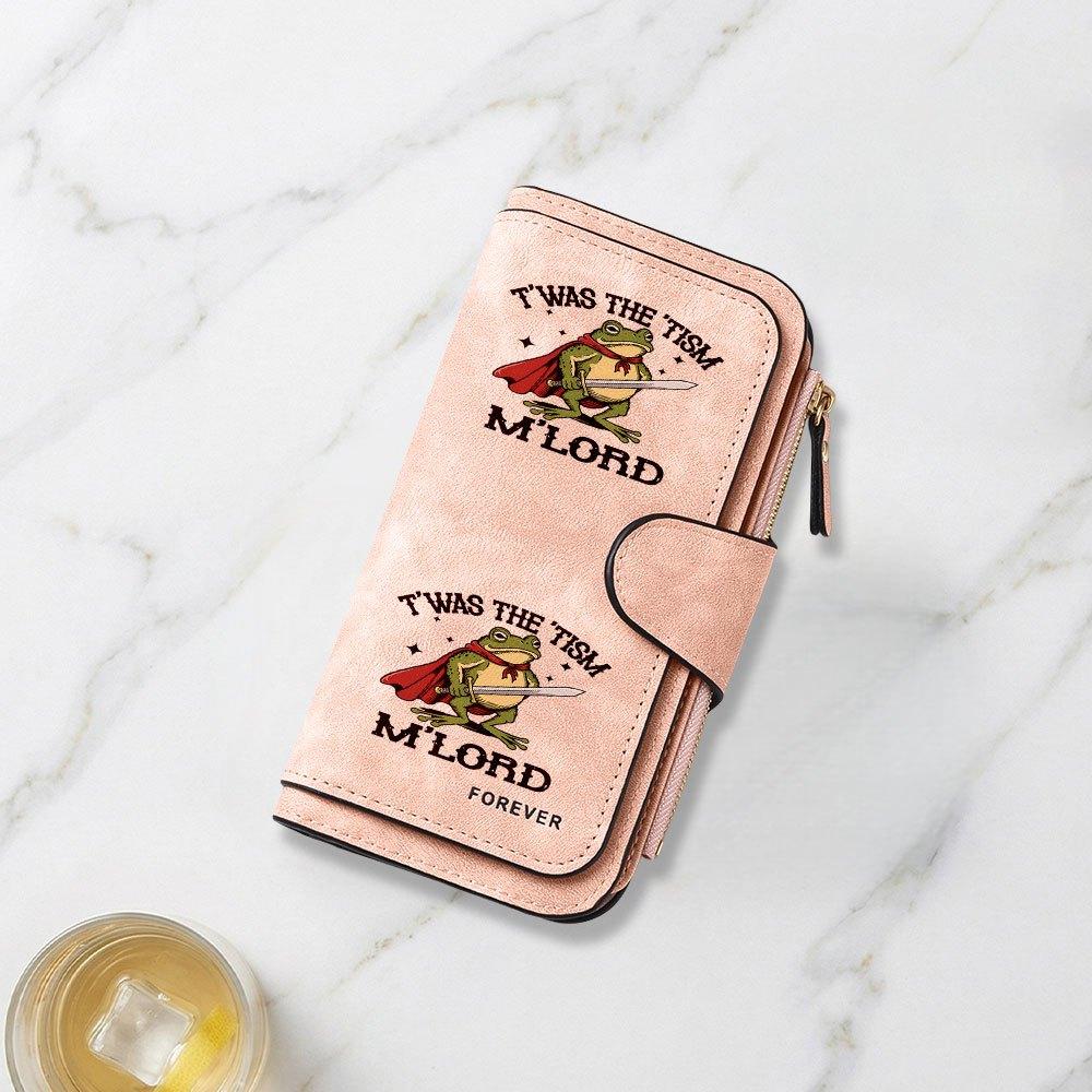 Long Wallet with Cape Clad Swordsman and Frog Warrior Print Multifunctional Portable Snap Button Coin Purse Unisex Perfect Birthday Gift for Men