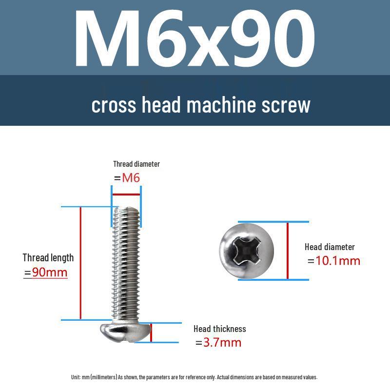 Yigu Direct 304 Edelstahl Kreuzschlitz Senkkopfschrauben M6-M10 Maschinengewinde