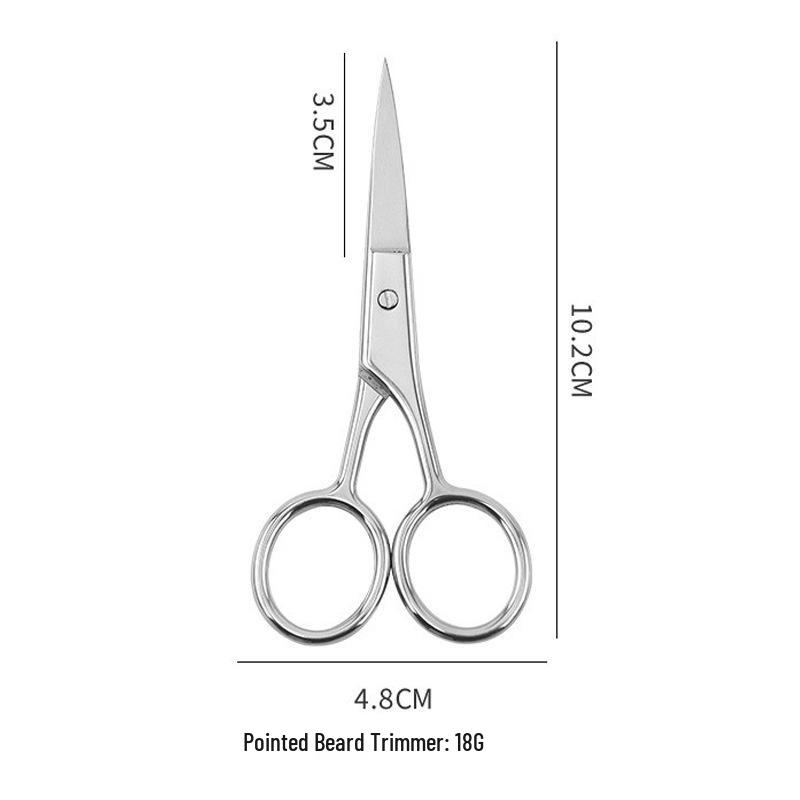 Stainless Steel Eyebrow and Nose Hair Scissors - Round & Pointed Tips, Mirror Polished.