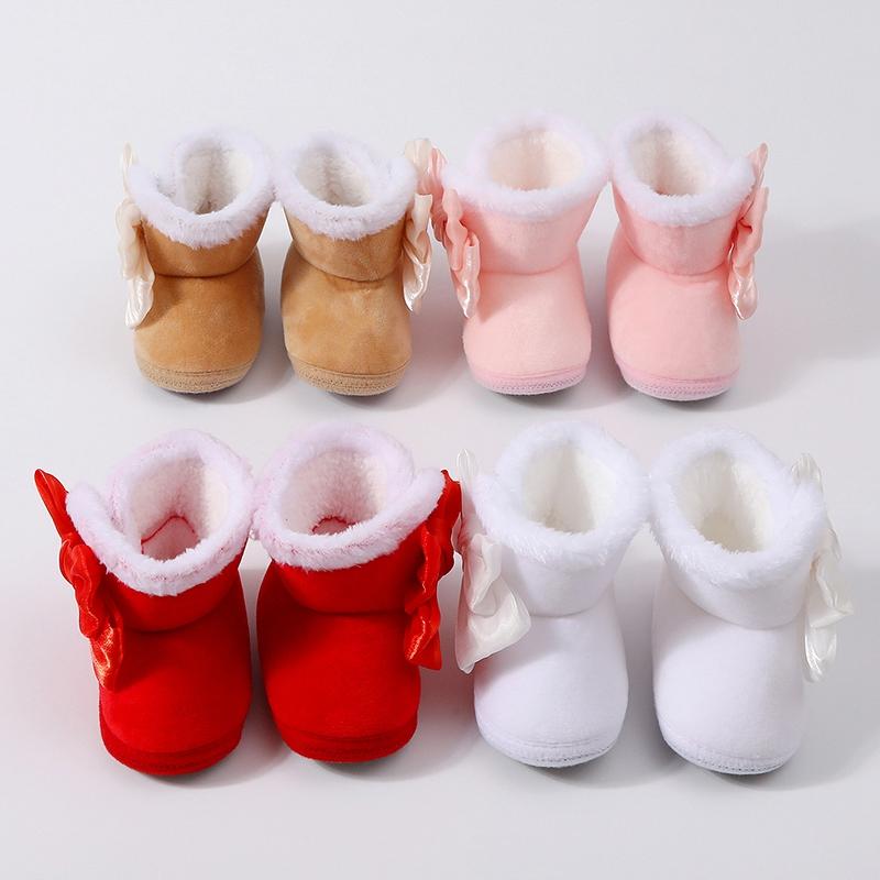 Dětské kojenecké ploché teplé sněhule Zimní plyšové boty