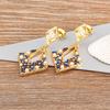 Nidin Japan and Korea New Fashion Long Drop Earrings Inlaid Zircon Pearl Shiny Temperament Ear Jewelry Anniversary Party Gifts