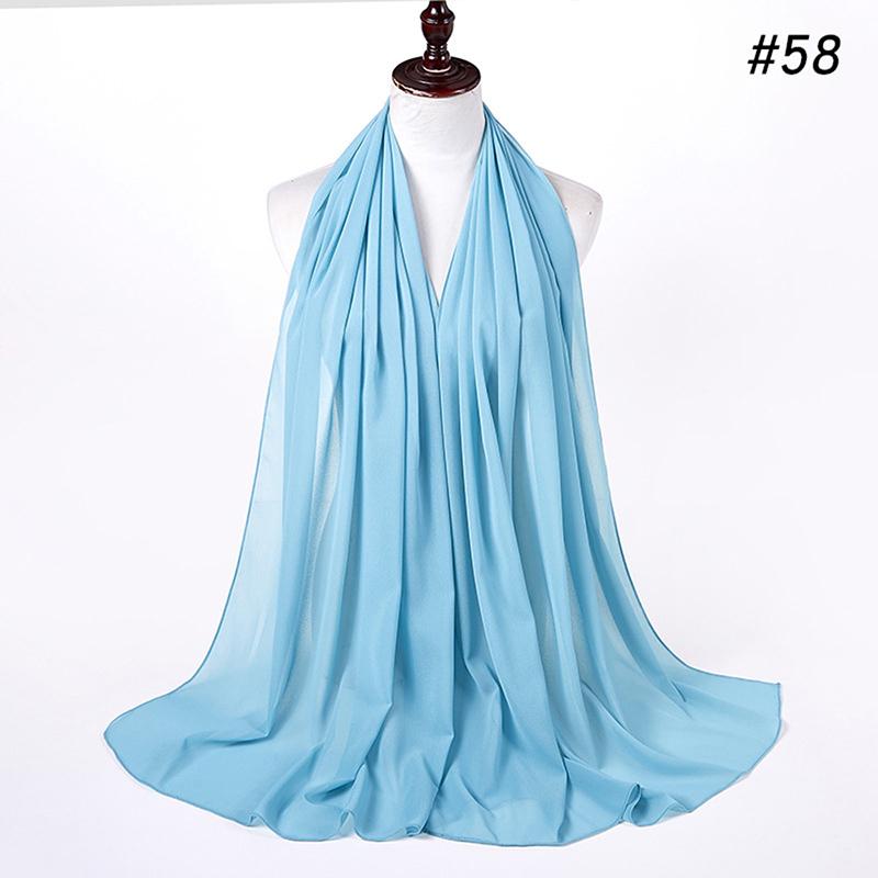 Muslim Chiffon Hijab Women Bubble Chiffon Scarf For Women Ladies Veil Muslim Islam Solid Color Malaysia Musulman Wrap Scarves