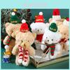 Adorable Plush Christmas Bear Pendant With Colorful Scarves And Hats Perfect For Holiday Decor