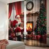 Santa Curtains Old Claus Sitting Home Christmas Night Reading Letter Near Tree Living Room Bedroom Curtain Set Of 2 Made Polyester Washable Ready