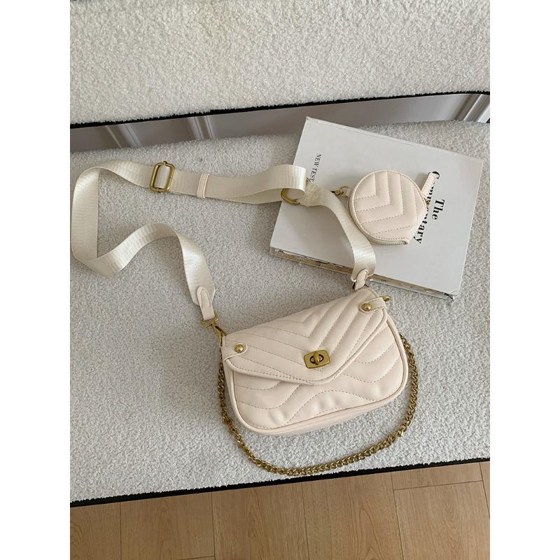 Fashionable and Popular Ladies' Mother-child Bag New Texture Chain Shoulder Bag Texture Diamond Square Bag