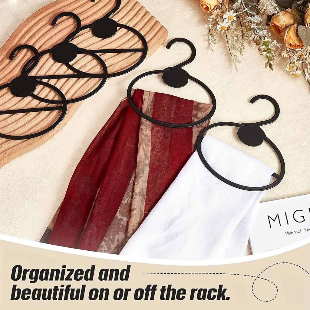 10/20ps Oval Scarf Shawl Tie Holder Circle Shape Coat Hanger Multifunctional Clothes Display Slots Holder Organizer Space Saving