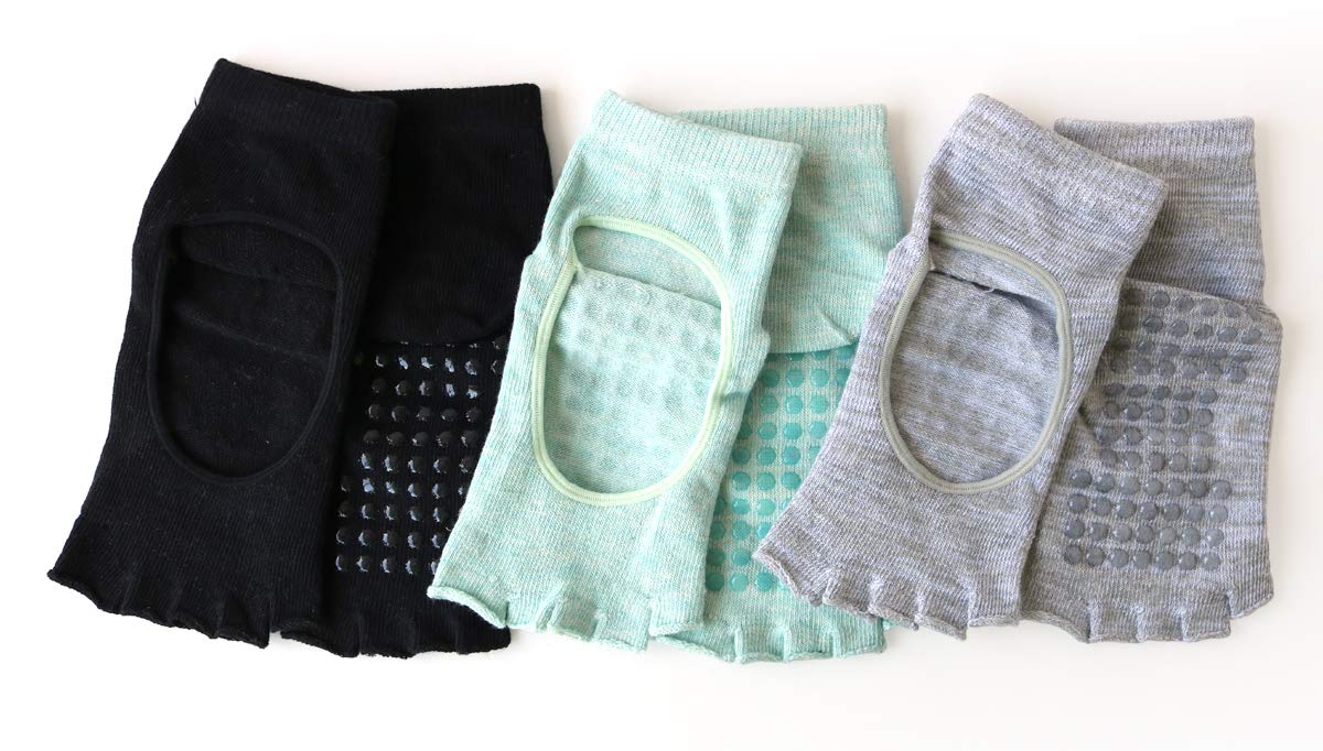 

Pilates Yoga [box408] Women s Socks, 3-Pair Set, Toeless, Socks, Non-Slip, Five-Toe, Sports, Mid-Length, 23-25cm