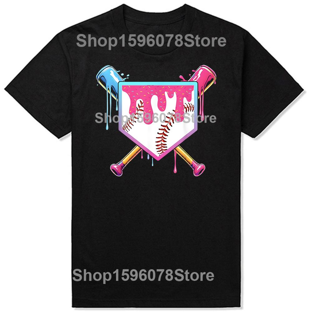 Funny Baseball Ice Cream Graphic T Shirts Unisex Unisex Pure Cotton Humor Streetwear Tee Shirt Short Sleeve Unisex Loose Clothing