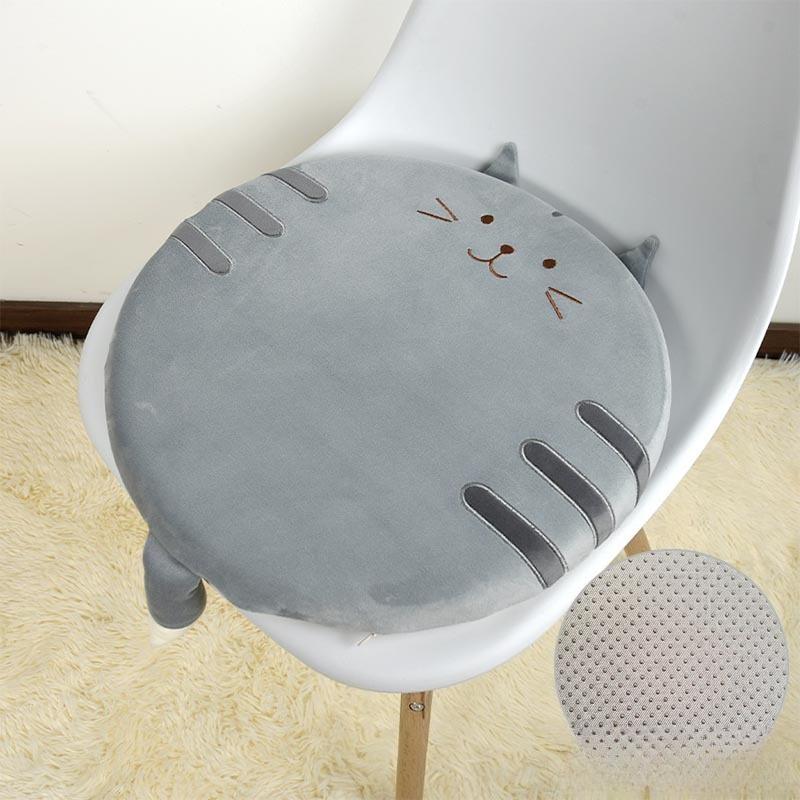 Seat Cushion Round Cartoon Memory Cotton Chair Cushion Butt Cushion Office Sedentary Thickened Tatami Student Chair Cushion 40cm