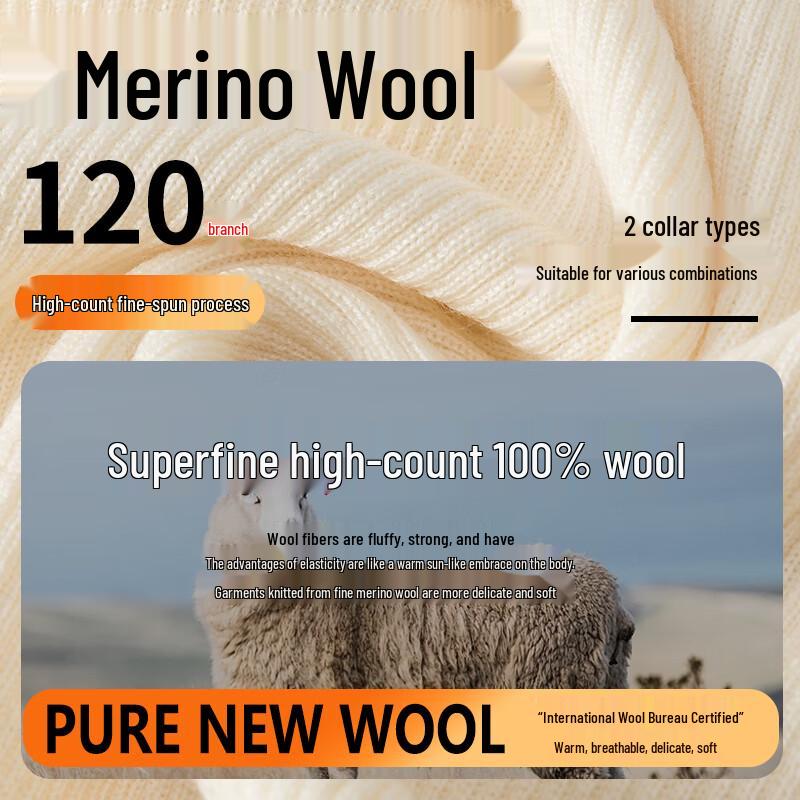 Hengyuanxiang Women's 100% Wool Knit Sweater