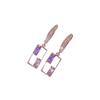 1 Pair Elegant Colorful Hollow Square Dangle Earrings for Women  Zirconia Earring Jewelry Daily Party Accessories