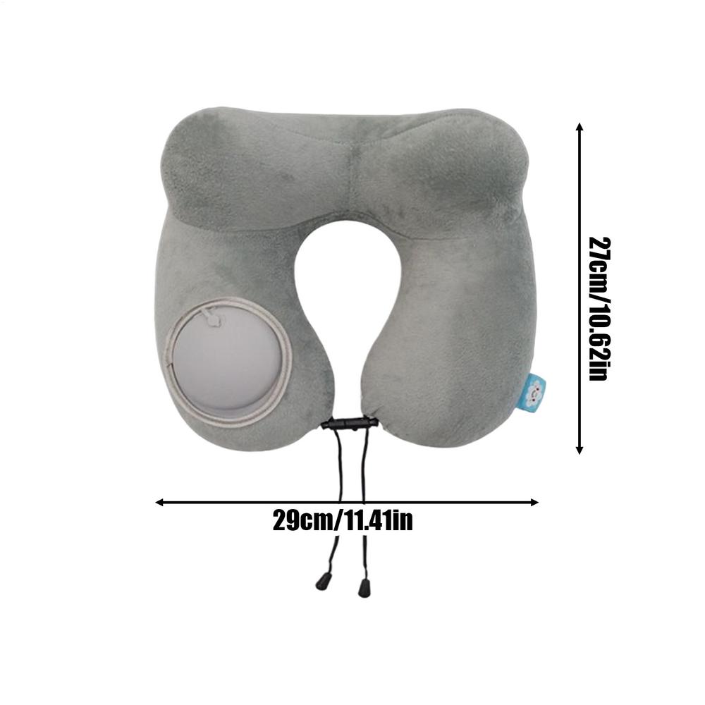 

Inflatable Travel Neck Pillow Airplane Travel Blow Up Pillow Ergonomic Head Support Cushion Portable Supplies For Napping Long білий