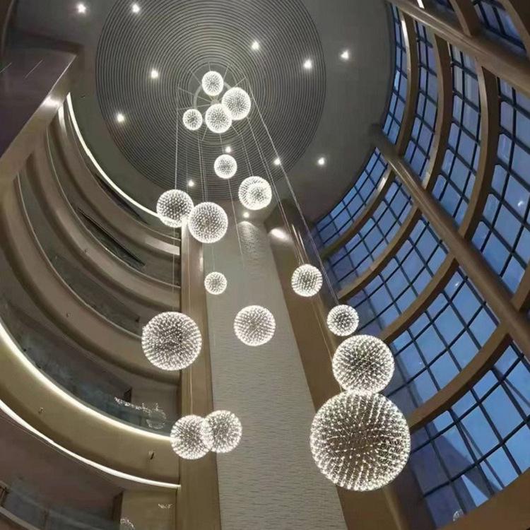 Golden Sparkle Chandelier for Shopping Malls, Hotels, Bars, Clothing Stores, Cafes, Stairs, & Restaurants