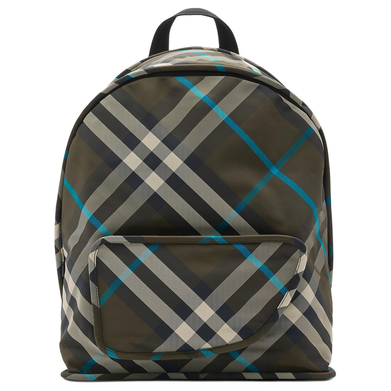 

Burberry Shield Check Design Zipper Closure Backpack Men backpack Green 80918971 Basic Set (Bag+Dust Bag)