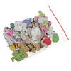 50PCS Wooden Buttons Natural Wood 2-Holed Fastener Buttons for Sewing Knitting Handcraft  Cartoon Animals Printing Patterns