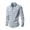 Camicia Casual da Uomo a Maniche Lunghe con Stampa Floreale Slim Fit