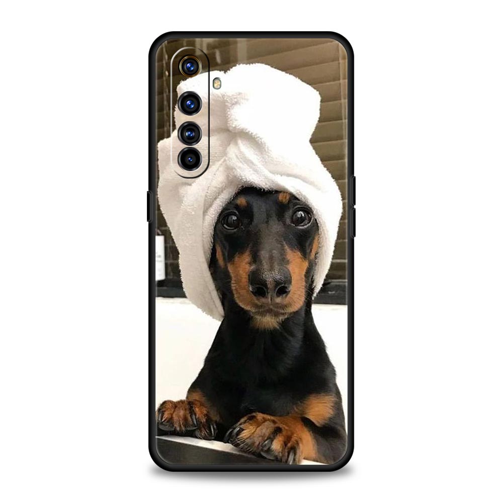 Dachshund Silhouette Dog cute Case For Realme 12 11 10 9 8 5G 7 6 GT5 GT3 GT2 Pro C21 C25 C35 For Realme GT Neo 2 3 3T 5 Cover