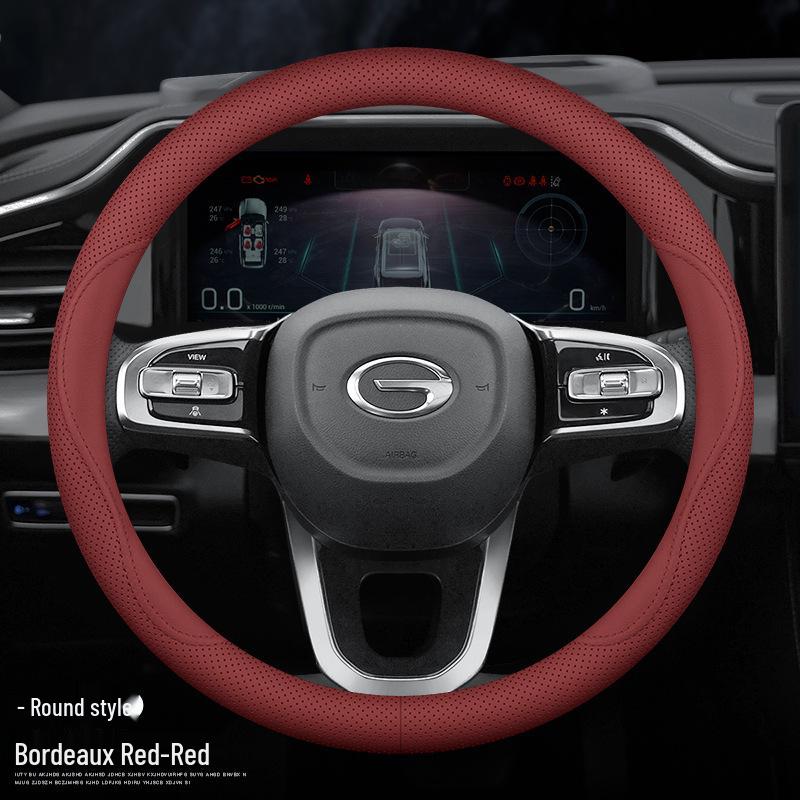 Luxurious Genuine Leather Steering Wheel Cover for GAC Models: GS4, GA6, Legend, GM6, M8, GS7, Shadow Leopard, GS8, GS5