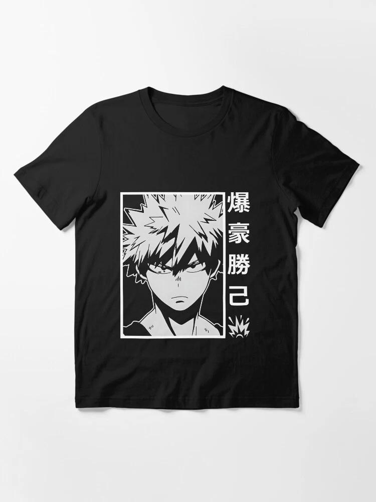 Anime My Hero Academia Bakugo Minimalist Explosion Black Tshirt Size S4XL S