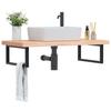 VidaXL Wall-mounted Vanity Shelf Steel and Solid Beech Wood, Floating Vanity Shelf, Vanity Shelf To Place 3302437