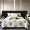 Piumone Estivo Sottile 4 pezzi Tessili per la Casa Lusso Leggero Coperta Estiva Fresca Taglia Queen Piumone per Aria Condizionata Set Lenzuolo Federe