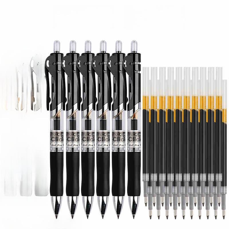 Morning Light K35 Black Inkball Ballpoint Pen Student Exam Signature Water-Based Neutral Pen Click Type Writing Instrument