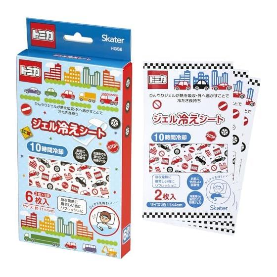 Skater Gel Cooling Sheet Cooling Gel Sheet Cool Thermal Cooling 6 Pieces 2 Pieces x 3 Bags 10 Hours Cooling Tomica Boys HGS6-A
