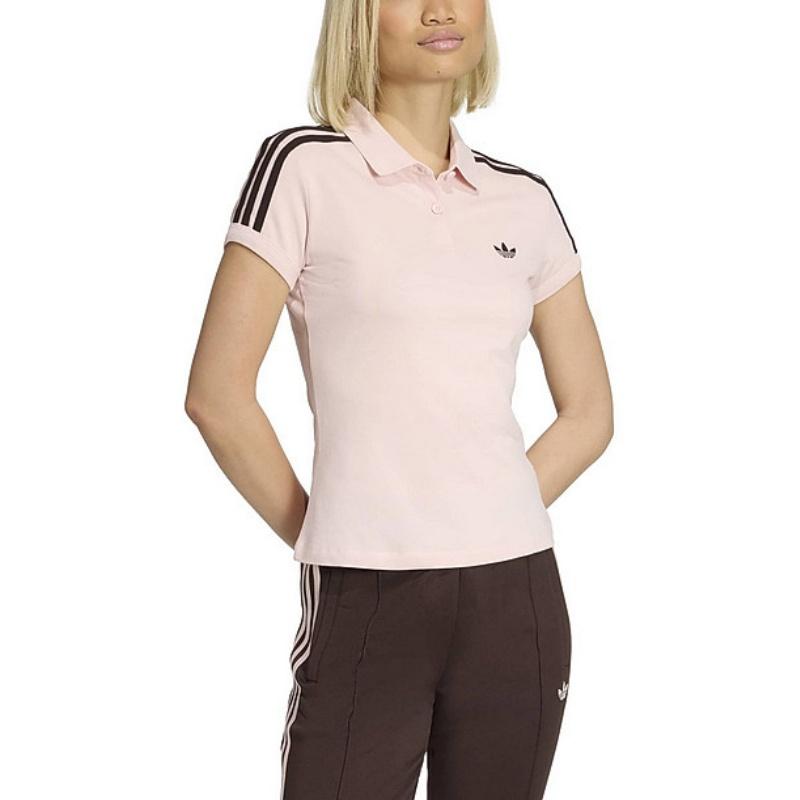 Adidas Originals Short Sleeve Striped Polo Shirt Women tops KD3699