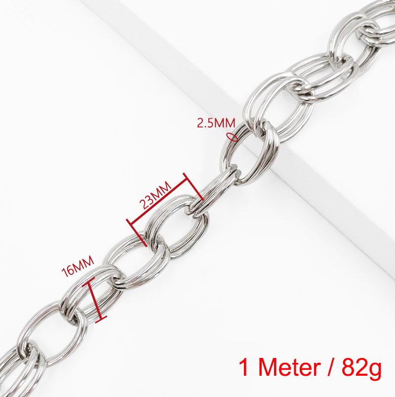1 Meter Aluminum O-Shaped Twist Double Chain for DIY Necklace Bracelet Jewelry Making Clothing Bag Component Accessory Supplies