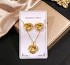 Gold-Plated Stainless Steel Retro Earrings & Necklace Set - Non-Fading Jewelry