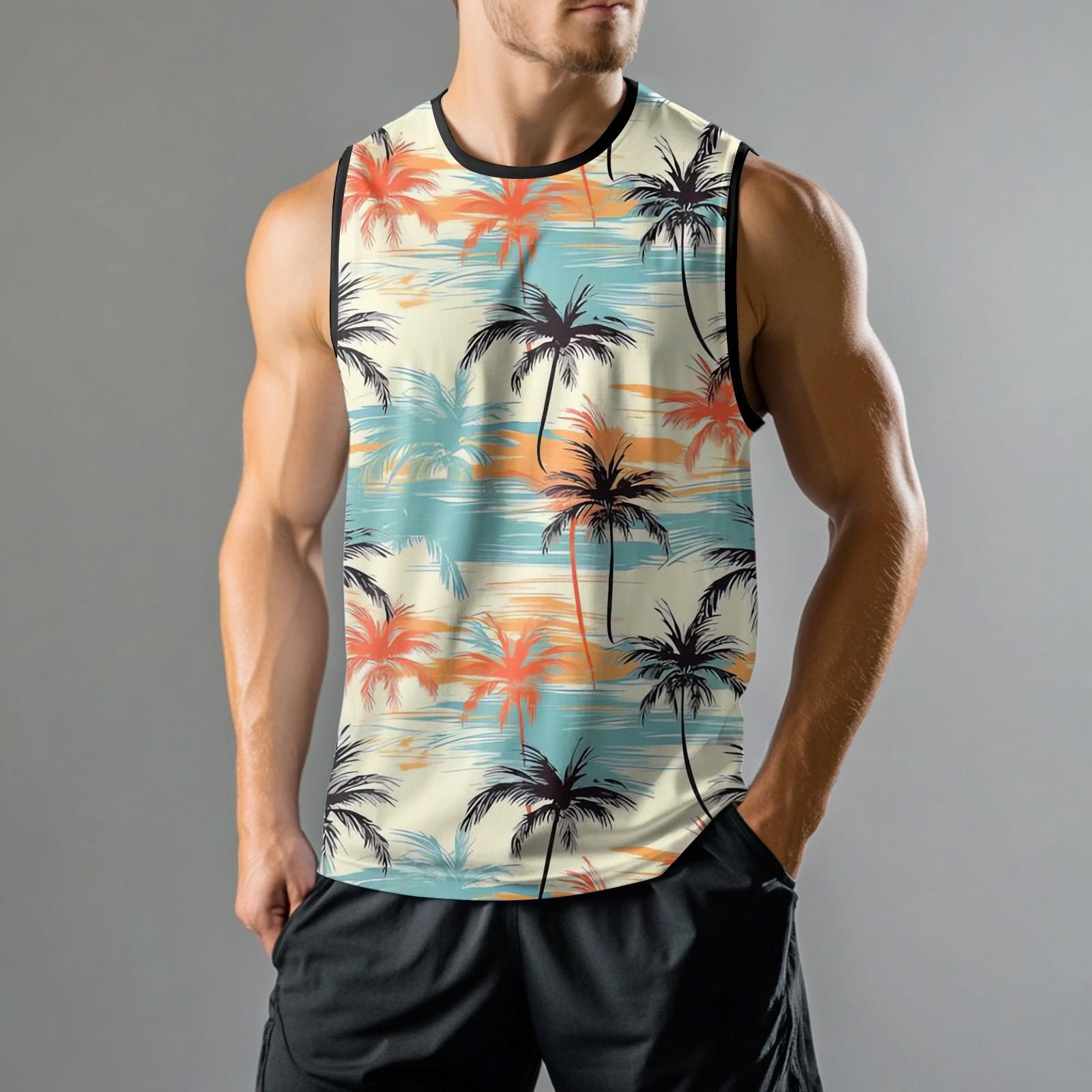 

Чоловічий модний спортивний повсякденний жилет без рукавів з принтом M помаранчевий