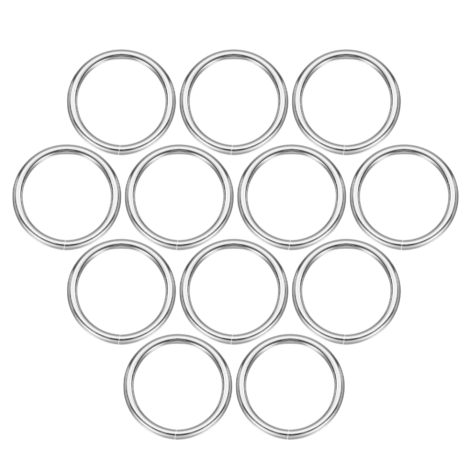 

32pcs O Ring Buckles ID Thick Zinc Alloy Opening O Ring Clasp Clips for Craft Key Ring Bag Strap Belt DIY Accessories Bright Silver [uxcell] 32mm/1.3