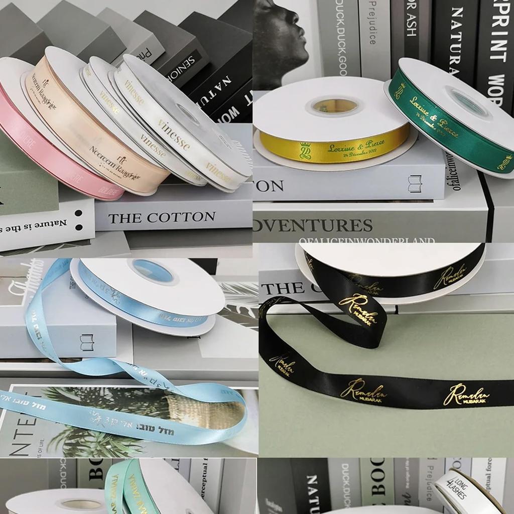 Custom Ribbon with Text Or Logo 196 Colors Printed Ribbon for Weddings, Favors & Birthday 100Yard Personalized Ribbon(32mm Ribbon)
