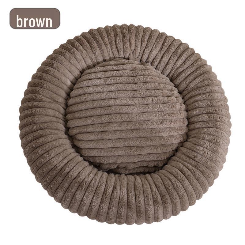 Cross-Border Faux Fur Pet Nest: Warm Round Bed for Dogs & Cats