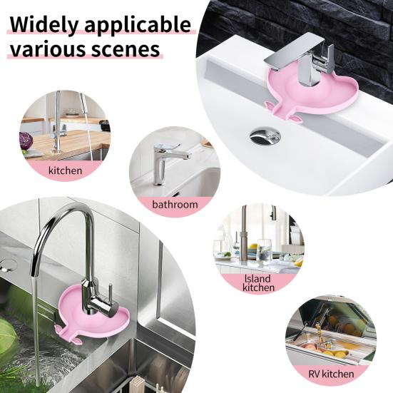 Splash Drain Mat Exquisite Shape Heat-Resistant Silicone Countertop Sink Splash Guard Faucet Drip Drain Pad Home Supplies