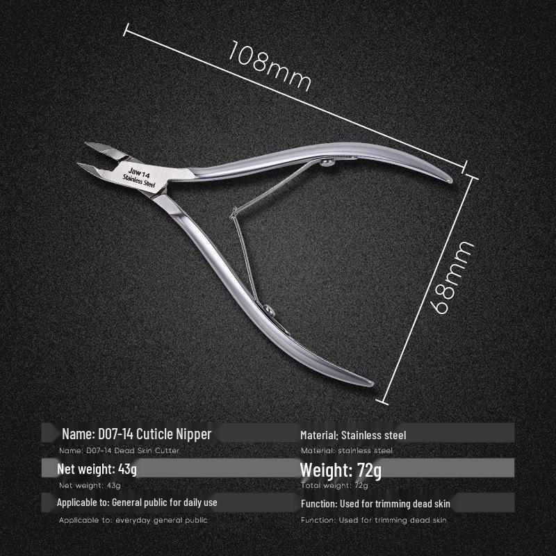 Easy Cut D07-14 Matte Cuticle Nipper Set - Sharp Blade Manicure Tool for Salons