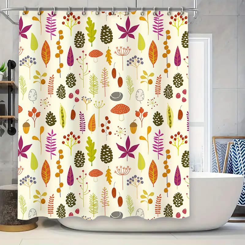 

Modern Blue Shower Curtain With Yellow Lemon Print Perfect For Bathroom Decorations W60H190(CM)-1 Pcs