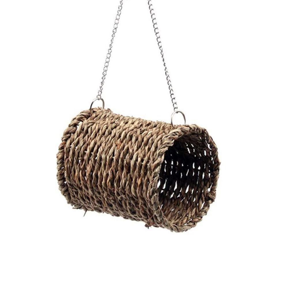 Natural Grass Hamster Hammock Grass Weaved Bird Tunnel Bed Grass Tunnel Hammock  Sleeping