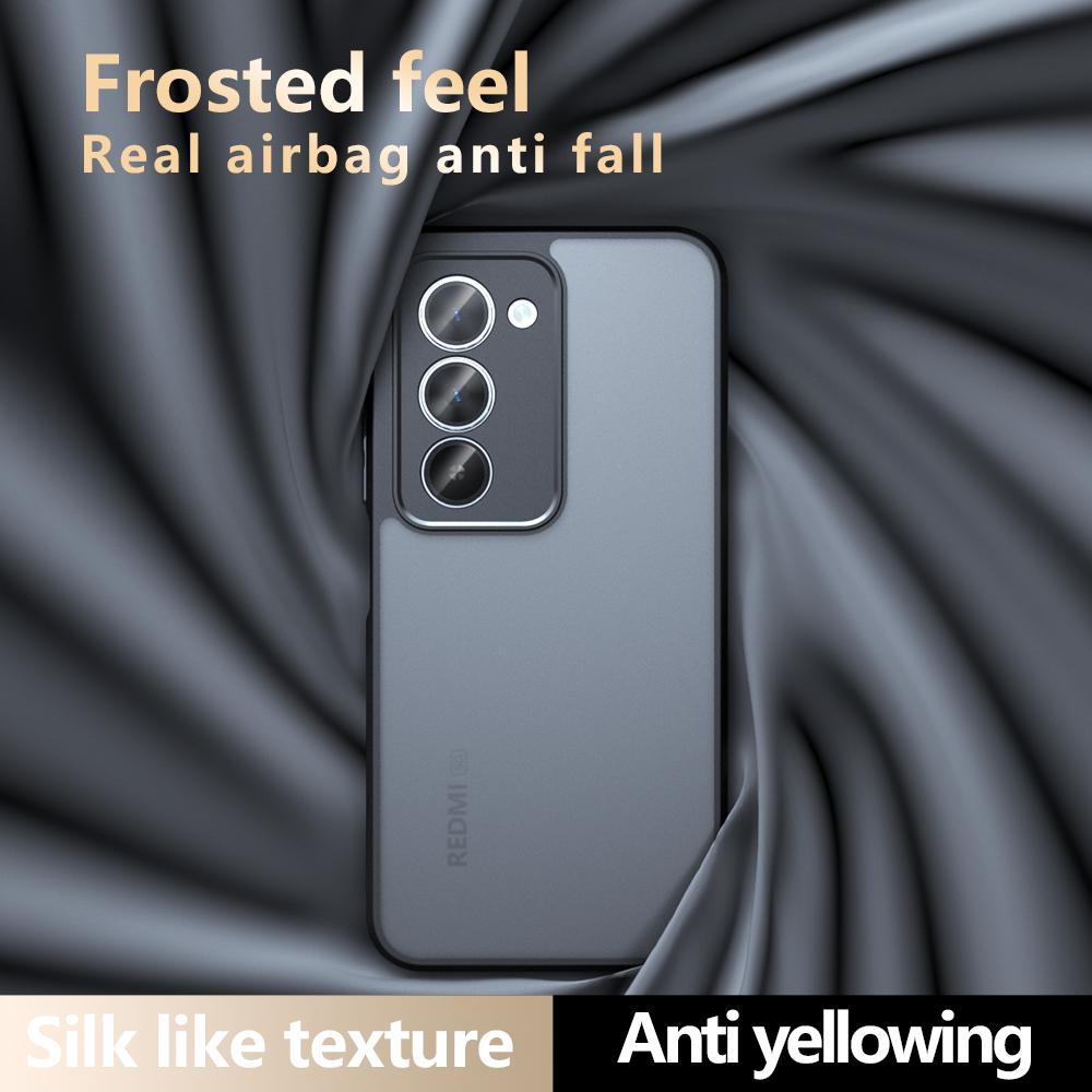 For Xiaomi Redmi 15 4G (169mm)/15 5G (Global) (169mm) Case Skin-Touch TPU + PC Matte Phone Back Cover, Transparent Black