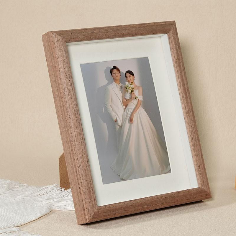 Wooden Hollow Glass Photo Frame Desk Display 6x8x10 Inch DIY Picture Modern Minimalist MDF Craft