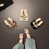 2025 summer new temperament versatile fashion French leopard print metal Internet celebrity casual comfortable light luxury women's heels