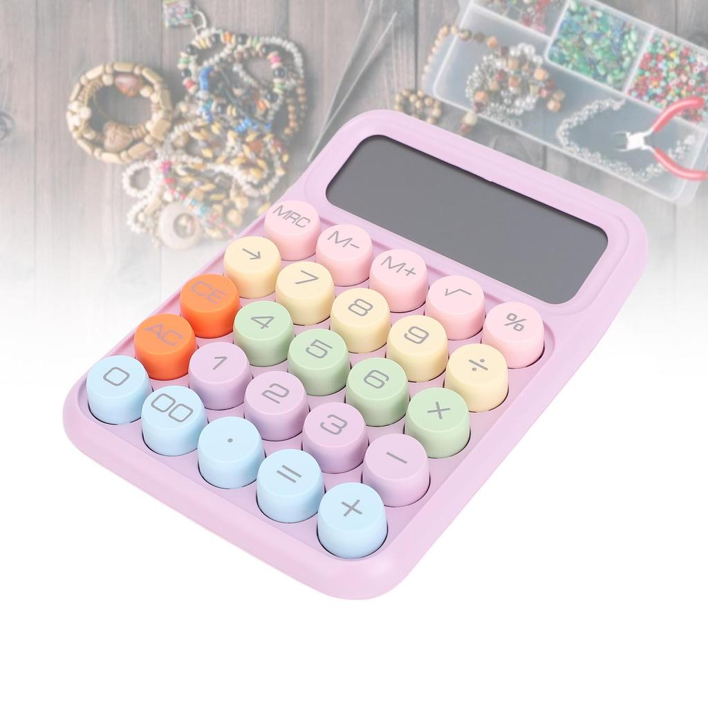 Mechanical Calculator 12 Digit Large LCD Display Big Buttons Electronic for School Business Home Colored