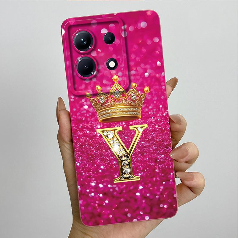

For Infinix Note 30 4G 5G Note30 Pro VIP 30i Fashion Initial Letter Couple Phone Case Soft Silicone TPU Lens Protective Casing Note 30-X6833B