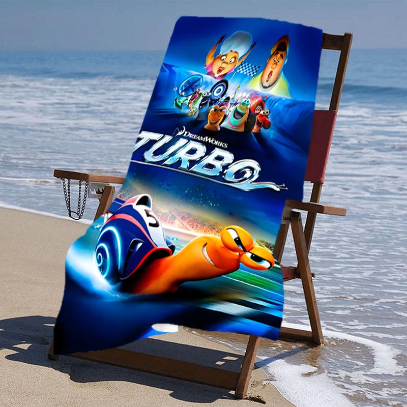 proof beach towel with a Turbo pattern - soft,absorbent,quick-drying,machine washable - perfect for swimming,camping,bathing