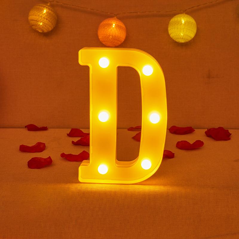 Alphabet Letter LED Lights Luminous Number Lamp Decor Battery Night Light for Home Wedding Birthday Christmas Party Decoration KTY